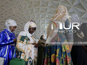 Members of the Muslim community in Mexico City, Mexico, on Eid al-Adha, are breaking their fast inside the facilities of the Plan Sexenal to...