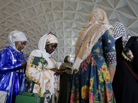 Members of the Muslim community in Mexico City, Mexico, on Eid al-Adha, are breaking their fast inside the facilities of the Plan Sexenal to...