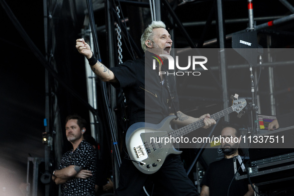 Mike Dirnt of Green Day is performing live in concert during the IDays Festival 2024 in Milano, Italy, on June 16, 2024 