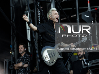 Mike Dirnt of Green Day is performing live in concert during the IDays Festival 2024 in Milano, Italy, on June 16, 2024 (