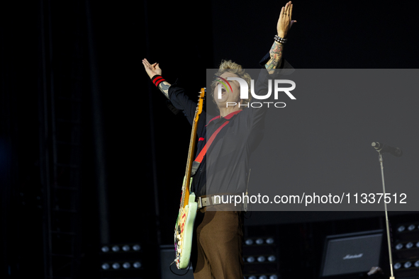 Billie Joe Armstrong of Green Day is performing live in concert during the IDays Festival 2024 in Milano, Italy, on June 16, 2024 