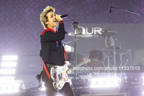 Billie Joe Armstrong of Green Day is performing live in concert during the IDays Festival 2024 in Milano, Italy, on June 16, 2024 