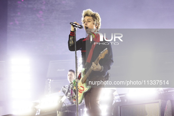 Billie Joe Armstrong of Green Day is performing live in concert during the IDays Festival 2024 in Milano, Italy, on June 16, 2024 