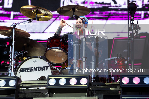 Tre Cool of Green Day is performing live in concert during the IDays Festival 2024 in Milano, Italy, on June 16, 2024 