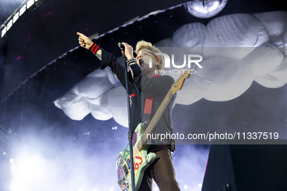 Billie Joe Armstrong of Green Day is performing live in concert during the IDays Festival 2024 in Milano, Italy, on June 16, 2024 