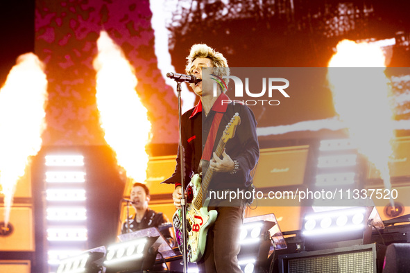 Billie Joe Armstrong of Green Day is performing live in concert during the IDays Festival 2024 in Milano, Italy, on June 16, 2024 