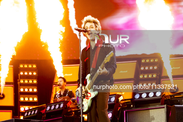 Billie Joe Armstrong of Green Day is performing live in concert during the IDays Festival 2024 in Milano, Italy, on June 16, 2024 