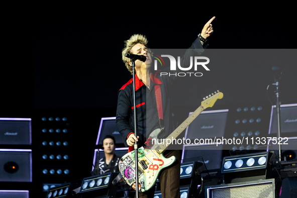 Billie Joe Armstrong of Green Day is performing live in concert during the IDays Festival 2024 in Milano, Italy, on June 16, 2024 