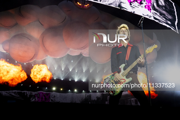 Billie Joe Armstrong of Green Day is performing live in concert during the IDays Festival 2024 in Milano, Italy, on June 16, 2024 