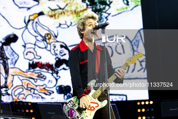 Billie Joe Armstrong of Green Day is performing live in concert during the IDays Festival 2024 in Milano, Italy, on June 16, 2024 