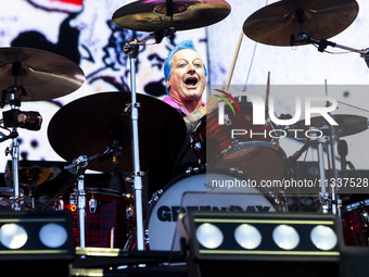 Tre Cool of Green Day is performing live in concert during the IDays Festival 2024 in Milano, Italy, on June 16, 2024 (