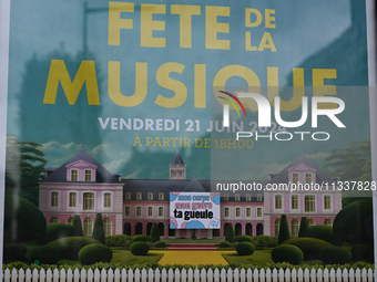 CAEN, FRANCE - JUNE 16: 
A sticker seen on an advertisement board after the 2024 Pride Parade in Caen city center, seen on June 16, 2024, in...