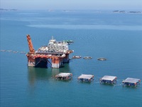 An offshore PV demonstration base and floating PV platform are operating in Yantai, China, on June 16, 2024. (