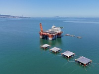 An offshore PV demonstration base and floating PV platform are operating in Yantai, China, on June 16, 2024. (