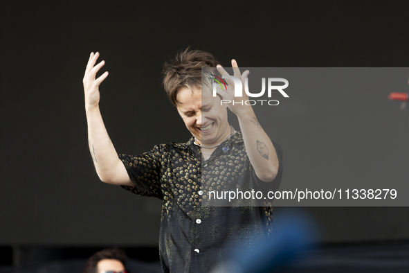 Conor Mason of Nothing But Thieves is performing live in concert during the I-Days Festival 2024 in Milano, Italy, on June 16, 2024 