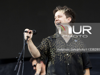 Conor Mason of Nothing But Thieves is performing live in concert during the I-Days Festival 2024 in Milano, Italy, on June 16, 2024 (