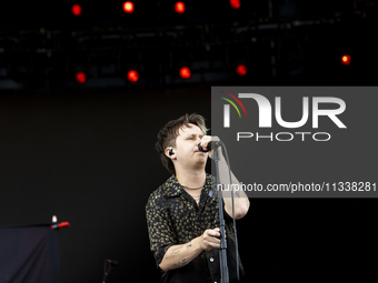 Conor Mason of Nothing But Thieves is performing live in concert during the I-Days Festival 2024 in Milano, Italy, on June 16, 2024 (