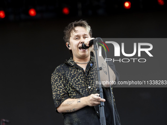 Conor Mason of Nothing But Thieves is performing live in concert during the I-Days Festival 2024 in Milano, Italy, on June 16, 2024 (