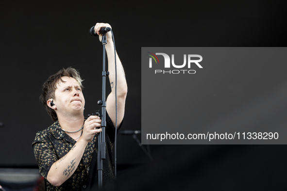 Conor Mason of Nothing But Thieves is performing live in concert during the I-Days Festival 2024 in Milano, Italy, on June 16, 2024 