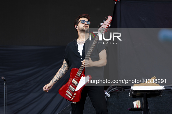 Phil Blake of Nothing But Thieves is performing live in concert during the I-Days Festival 2024 in Milano, Italy, on June 16, 2024 