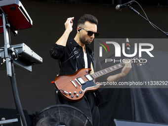 Dominic Craik of Nothing But Thieves is performing live in concert during the I-Days Festival 2024 in Milano, Italy, on June 16, 2024 (