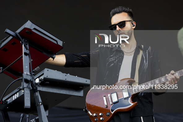 Dominic Craik of Nothing But Thieves is performing live in concert during the I-Days Festival 2024 in Milano, Italy, on June 16, 2024 