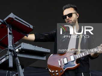 Dominic Craik of Nothing But Thieves is performing live in concert during the I-Days Festival 2024 in Milano, Italy, on June 16, 2024 (