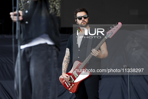 Phil Blake of Nothing But Thieves is performing live in concert during the I-Days Festival 2024 in Milano, Italy, on June 16, 2024 