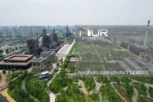 The Grand Canal Hanggang Park is being seen from the air in Hangzhou, China, on June 17, 2024. Recently, the list of the 2024 World Landscap...