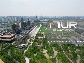 The Grand Canal Hanggang Park is being seen from the air in Hangzhou, China, on June 17, 2024. Recently, the list of the 2024 World Landscap...