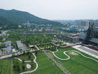 The Grand Canal Hanggang Park is being seen from the air in Hangzhou, China, on June 17, 2024. Recently, the list of the 2024 World Landscap...