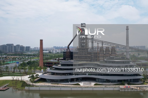 The Grand Canal Hanggang Park is being seen from the air in Hangzhou, China, on June 17, 2024. Recently, the list of the 2024 World Landscap...