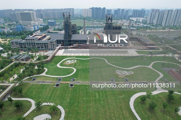 The Grand Canal Hanggang Park is being seen from the air in Hangzhou, China, on June 17, 2024. Recently, the list of the 2024 World Landscap...