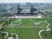 The Grand Canal Hanggang Park is being seen from the air in Hangzhou, China, on June 17, 2024. Recently, the list of the 2024 World Landscap...