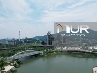 The Grand Canal Hanggang Park is being seen from the air in Hangzhou, China, on June 17, 2024. Recently, the list of the 2024 World Landscap...