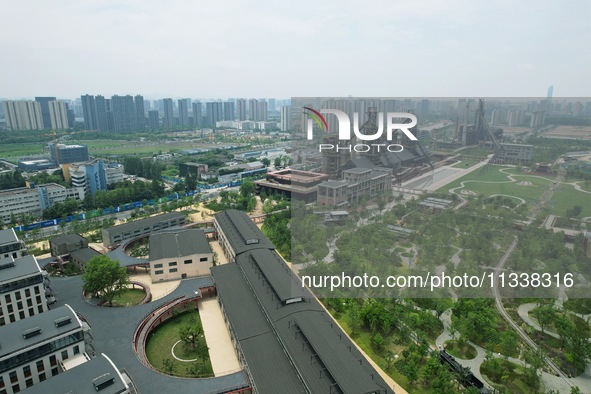 The Grand Canal Hanggang Park is being seen from the air in Hangzhou, China, on June 17, 2024. Recently, the list of the 2024 World Landscap...