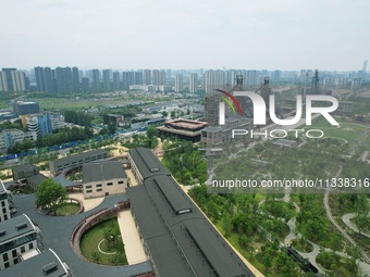 The Grand Canal Hanggang Park is being seen from the air in Hangzhou, China, on June 17, 2024. Recently, the list of the 2024 World Landscap...