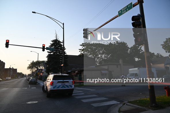 A 43-year-old male is being shot multiple times and is in critical condition in Chicago, Illinois, United States, on June 17, 2024. At appro...