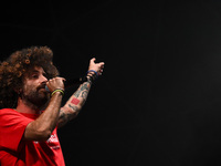 Gio Evan is performing during the Moksa Bar Il Primo Lido Itinerante Tour 2024 at Villa Ada Festival, in Rome, Italy, on June 16, 2024. (