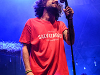 Gio Evan is performing during the Moksa Bar Il Primo Lido Itinerante Tour 2024 at Villa Ada Festival, in Rome, Italy, on June 16, 2024. (