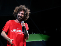 Gio Evan is performing during the Moksa Bar Il Primo Lido Itinerante Tour 2024 at Villa Ada Festival, in Rome, Italy, on June 16, 2024. (