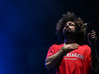 Gio Evan is performing during the Moksa Bar Il Primo Lido Itinerante Tour 2024 at Villa Ada Festival, in Rome, Italy, on June 16, 2024. (