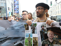 Demonstrators are partaking in the Equality March organized by KyivPride NGO for the first time since the 2022 Russian invasion of Ukraine i...