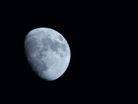 The waxing gibbous moon is seen in Lecce, Italy, on June 17, 2024.  (