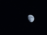 The waxing gibbous moon is seen in Lecce, Italy, on June 17, 2024.  (