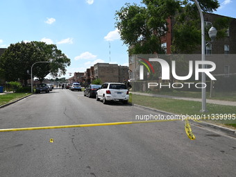 Crime scene tape is blocking the scene. Two people are being shot on W. Maple Street in Chicago, Illinois, United States, on June 17, 2024....