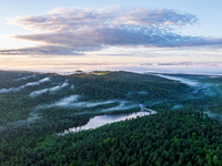 An aerial photo is showing the scenery of Wuying National Forest Park in Yichun, China, on June 18, 2024. (