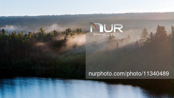 An aerial photo is showing the scenery of Wuying National Forest Park in Yichun, China, on June 18, 2024. 