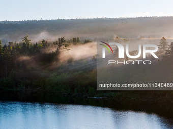 An aerial photo is showing the scenery of Wuying National Forest Park in Yichun, China, on June 18, 2024. (