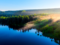 An aerial photo is showing the scenery of Wuying National Forest Park in Yichun, China, on June 18, 2024. (